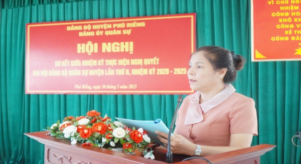 ĐẢNG ỦY QUÂN SỰ HUYỆN PHÚ RIỀNG SƠ KẾT GIỮA NHIỆM KỲ THỰC HIỆN NGHỊ QUYẾT ĐẠI HỘI ĐẢNG BỘ QUÂN SỰ HUYỆN NHIỆM KỲ 2020-2025.