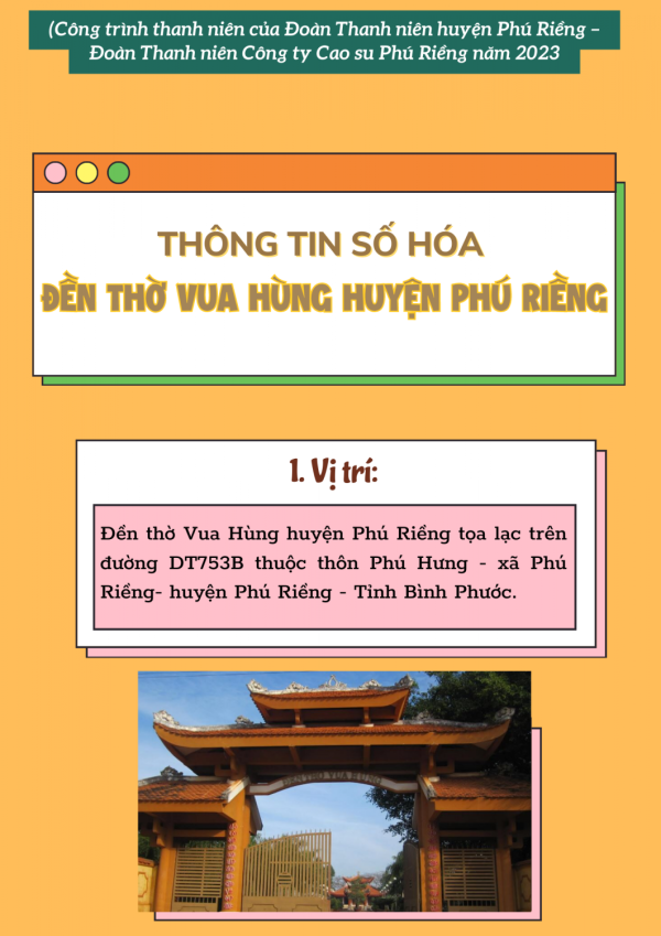 THÔNG TIN SỐ HÓA ĐỀN THỜ VUA HÙNG HUYỆN PHÚ RIỀNG