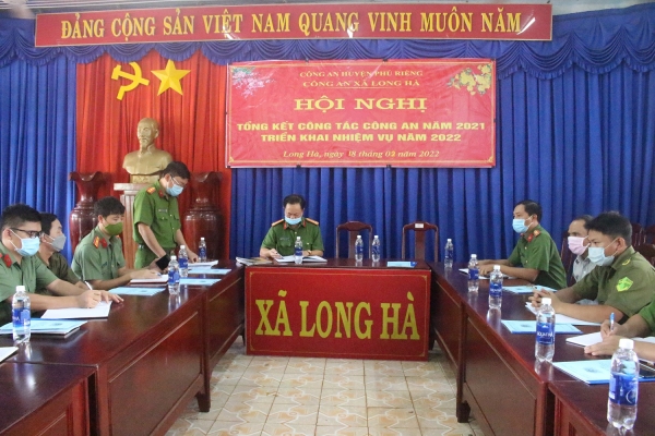 Công an xã Long Hà tổng kết công tác năm 2021