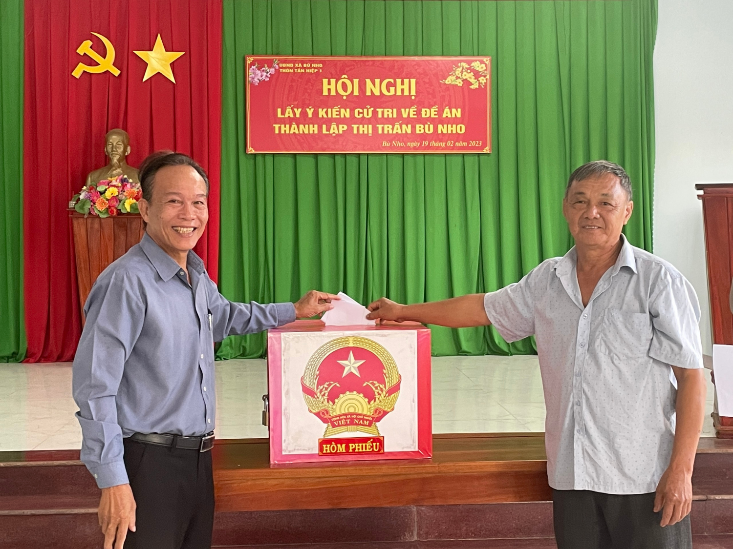 Đa số cử tri đồng ý thành lập thị trấn Bù Nho